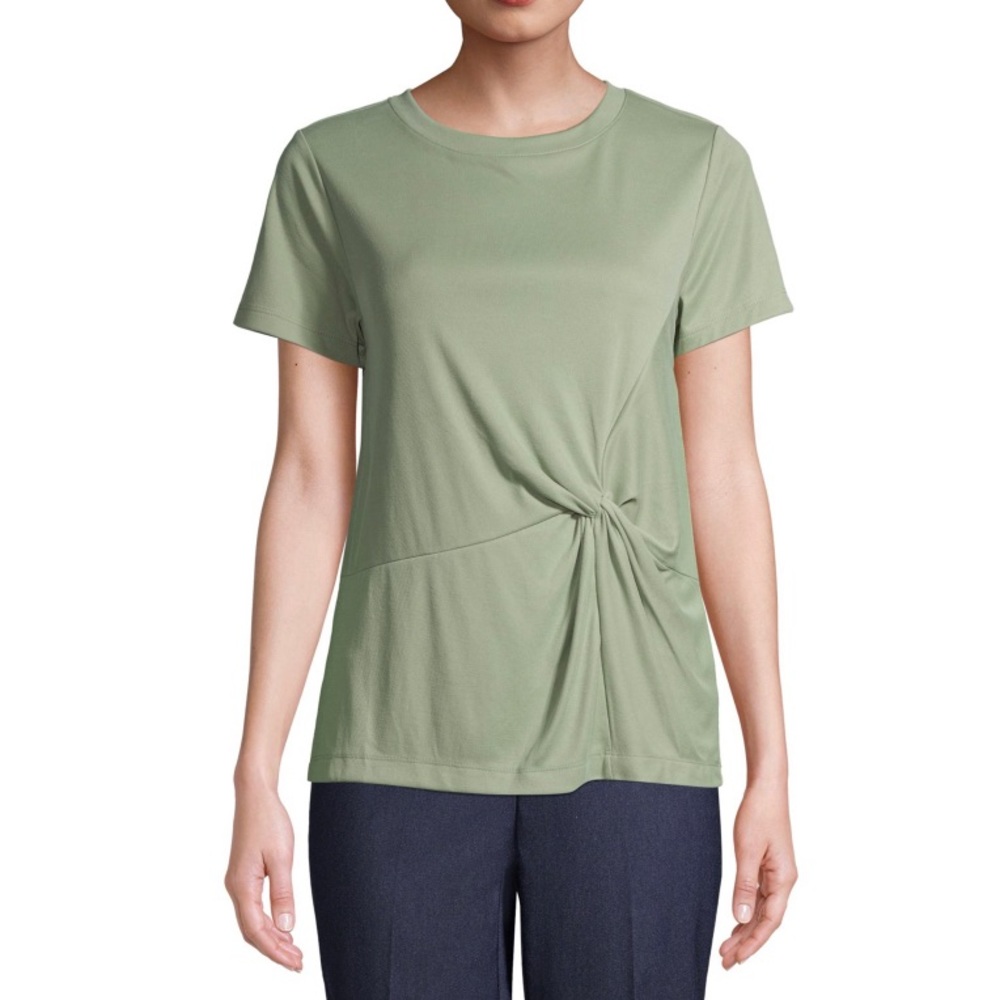 🌻 Green Front Knot Shirt